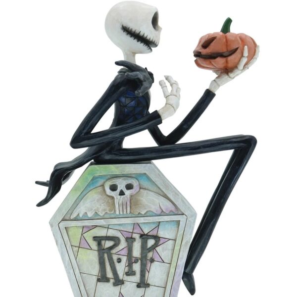 Disney Traditions The Nightmare Before Christmas Jack Skellington on Gravestone by Jim Shore Statue - Image 2