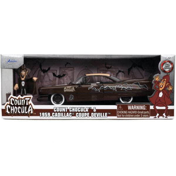 Hollywood Rides Count Chocula 1959 Cadillac Coupe DeVille 1:24 Scale Die-Cast Metal Vehicle with Figure - Image 8
