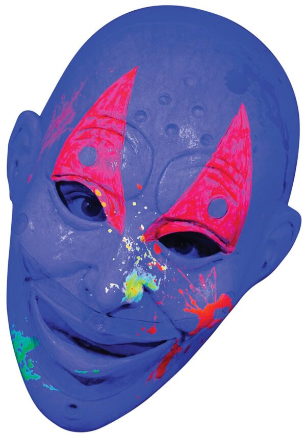 Neon Clown Gang J.E.T. Black Light Reactive Adult Latex Mask - Image 2