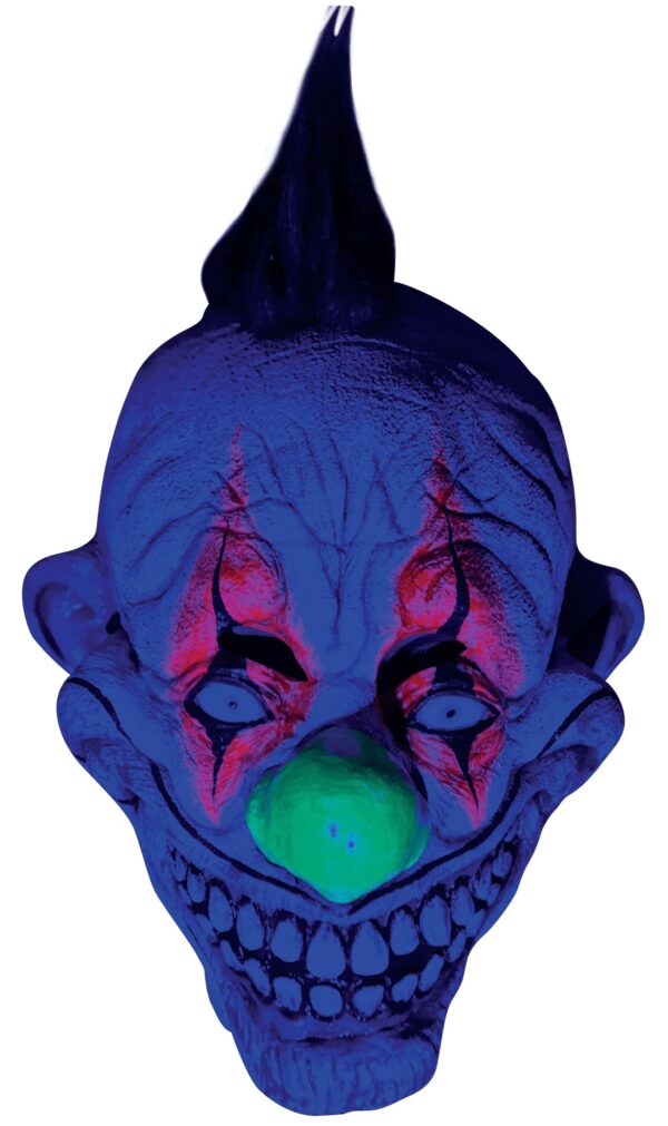 Prankster Neon Clown Black Light Reactive Adult Latex Mask - Image 2