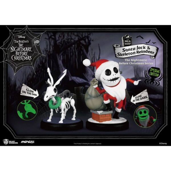 The Nightmare Before Christmas Santa Jack and Reindeer MEA-40SP Glow-in-the-Dark Mini-Figure 2-Pack - Previews Exclusive - Image 3
