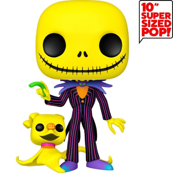 The Nightmare Before Christmas Jack with Zero Blacklight 10-Inch Pop!