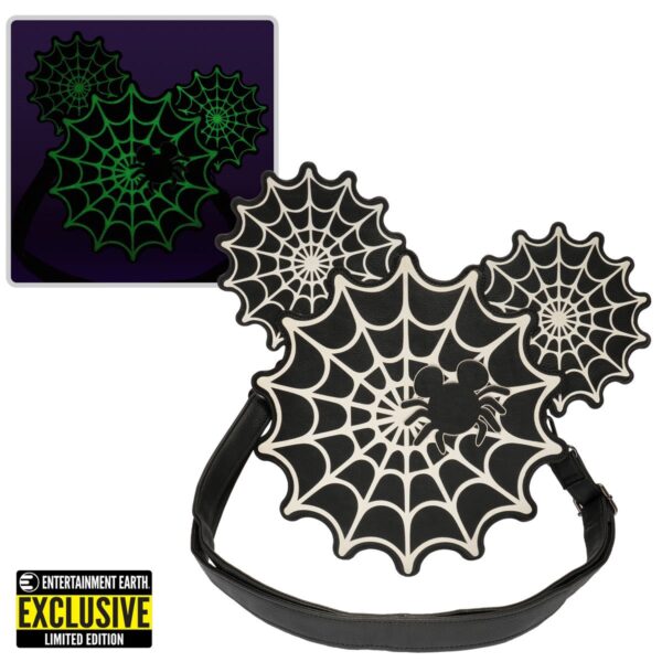 Mickey Mouse Spiderweb Mickey Glow-in-the-Dark Crossbody Purse - Entertainment Earth Exclusive