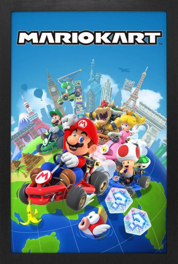 Mario Kart - Globe Framed Print