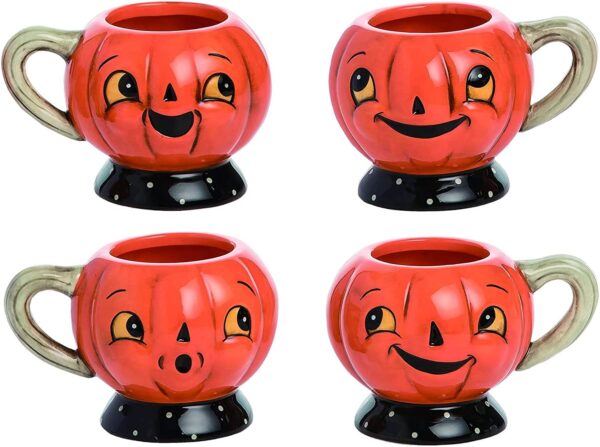 Jack O Lantern Tea Cup Set of 4
