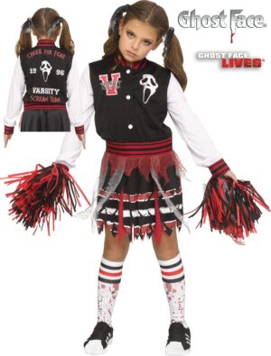 Scream for the Team Kids Ghost Face Cheerleader Costume
