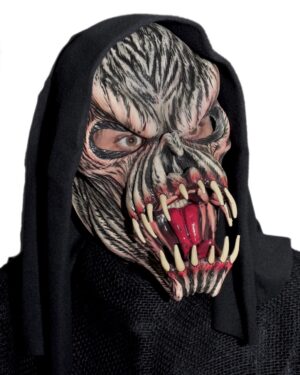 Fang Face Adult Latex Mask with Hood