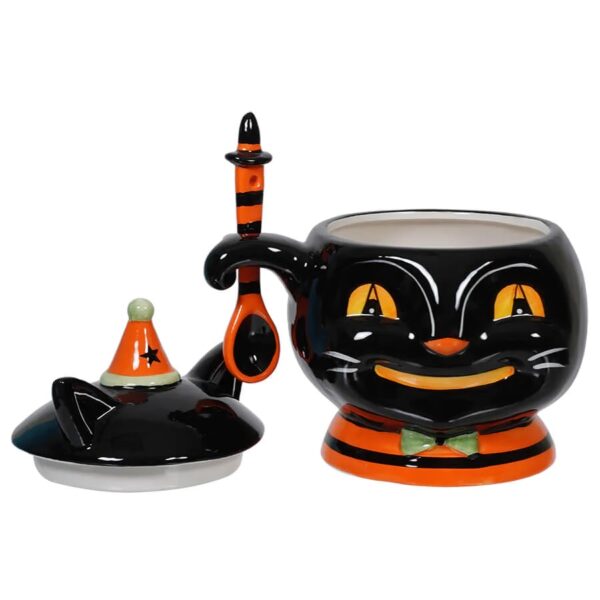Spooky Halloween Pumpkin & Cat Bowls w/Spoons - Image 4