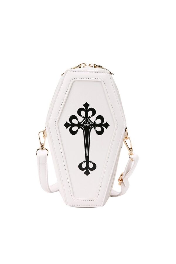 Gothic Coffin Pu Leather Crossbody Bag