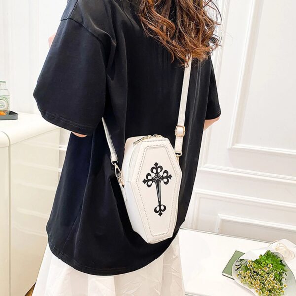 Gothic Coffin Pu Leather Crossbody Bag - Image 2