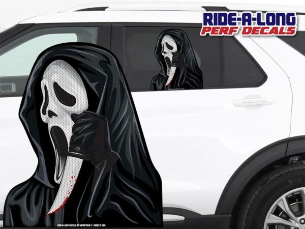 Ghost Face *RIDE A LONG* Perforated Decal