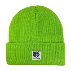 Sourpuss Jinx Cat Knit Hat Hi Vis Green
