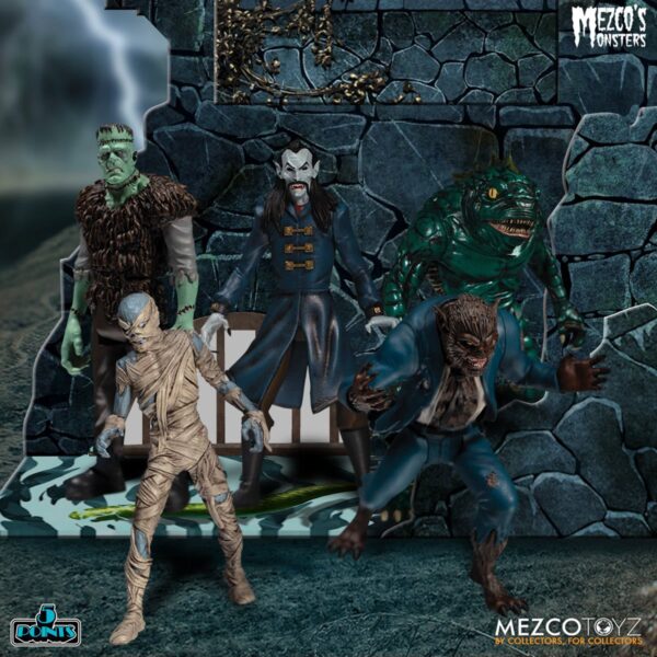 Mezco's Monsters Tower of Fear 5 Points Action Figures Deluxe Set - Image 2