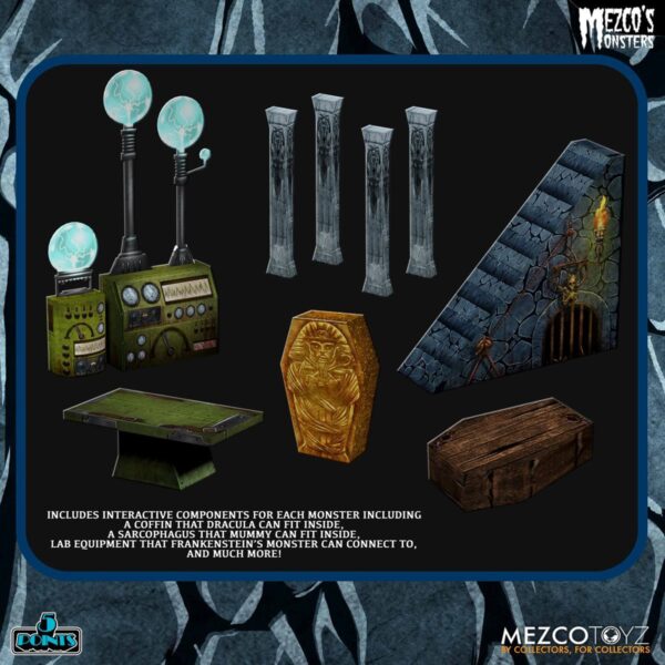 Mezco's Monsters Tower of Fear 5 Points Action Figures Deluxe Set - Image 3