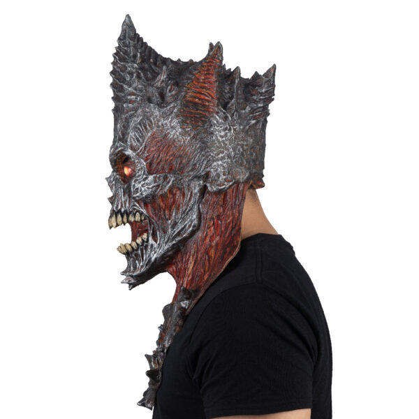 King Reaper: Fire Skull Adult Latex Mask - Image 2