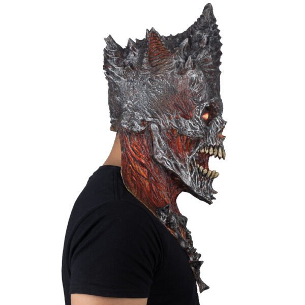 King Reaper: Fire Skull Adult Latex Mask - Image 4