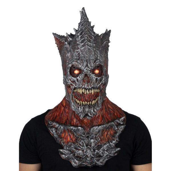 King Reaper: Fire Skull Adult Latex Mask - Image 5