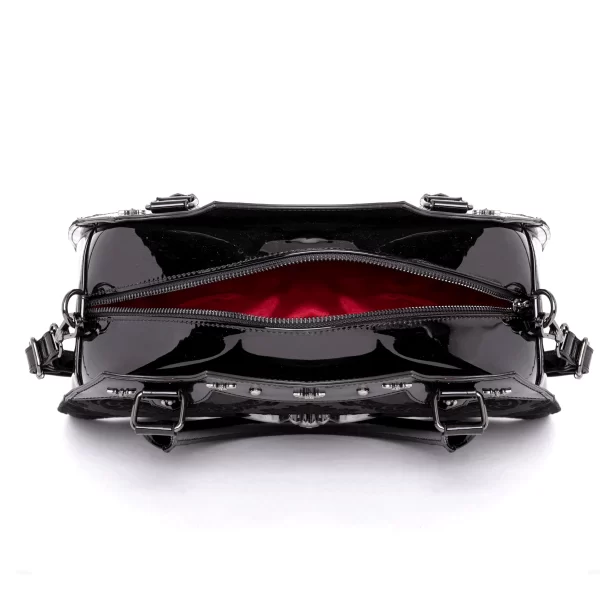 Damask Bat Handbag in Red - Image 4