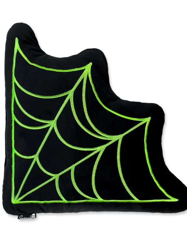 Corner Web Pillow Black/Green