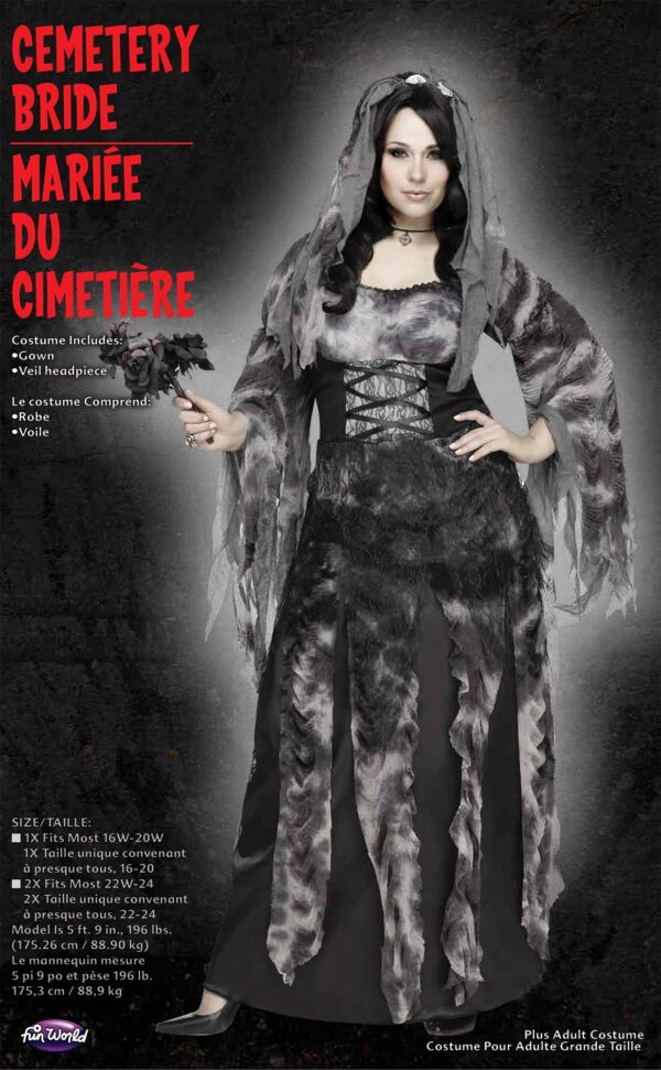 Cemetery Bride Plus Size Women's Costume - Image 3