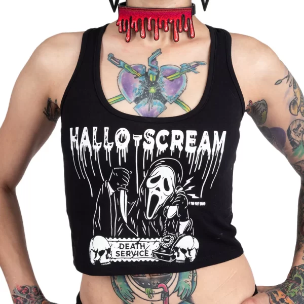 Hallo Scream Cropped Tank Top - Image 2
