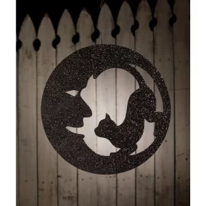 Cat in Moon Silhouette