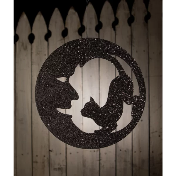 Cat in Moon Silhouette
