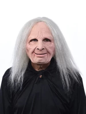 Florence Old Woman Adult Latex Mask with Attached Grey Hair