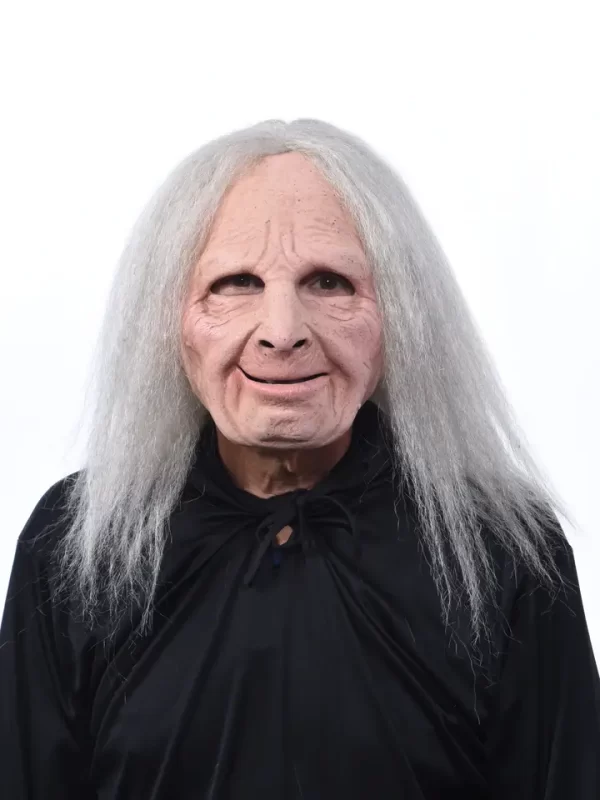 Florence Old Woman Adult Latex Mask with Attached Grey Hair