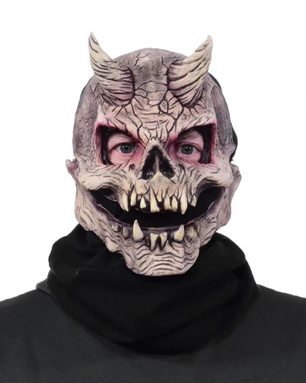 Devil Skull Adult Latex Face Mask with Moving Mouth