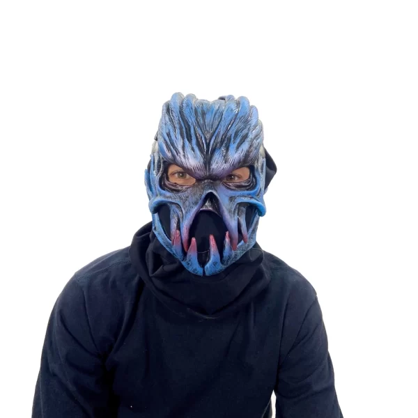 Azul Monster Adult Latex Face Mask with Moving Mouth - Image 2