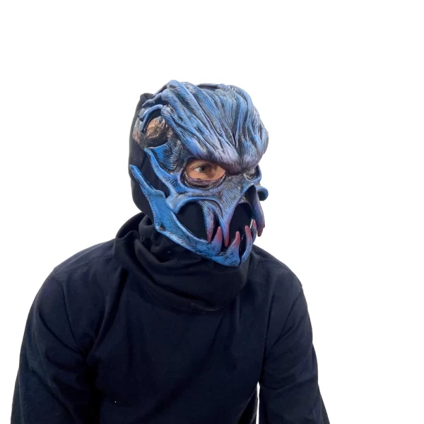 Azul Monster Adult Latex Face Mask with Moving Mouth - Image 3