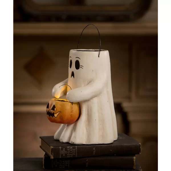 Scaredy Boo With Pumpkin Bucket Paper Mache - Image 2