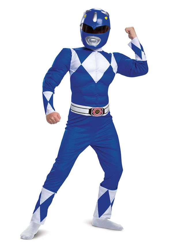 Power Rangers Blue Ranger Classic Muscle Kids Costume