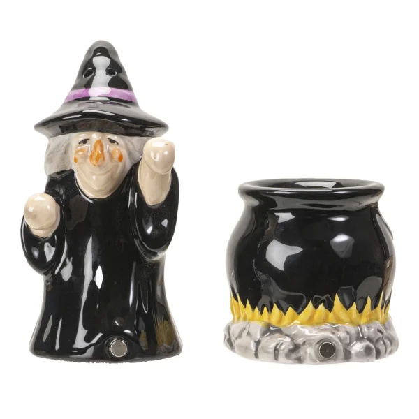 Witch and Cauldron Salt & Pepper Halloween Shaker Set - Image 2