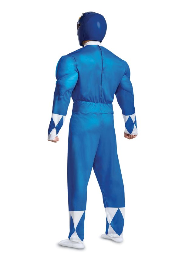 Power Rangers Blue Ranger Classic Muscle Adult Costume - Image 2