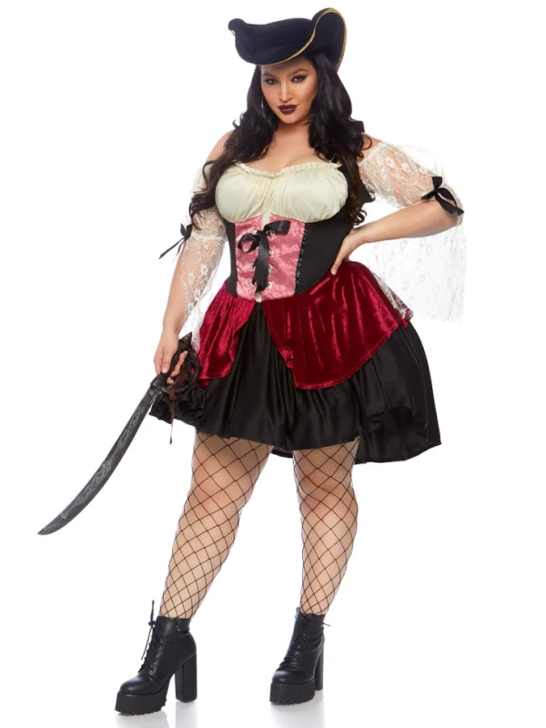 Wicked Wench Women's Plus Size Pirate Costume - Image 3