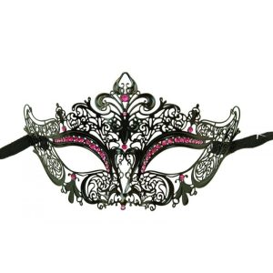Laser Cut Metal Venetian Mask with Stones