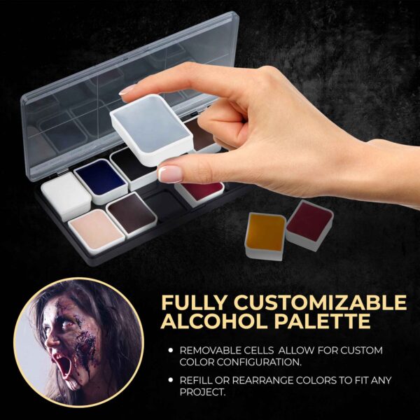 12-Color Zombie Alcohol-Activated Professional SFX Makeup Palette - Image 8