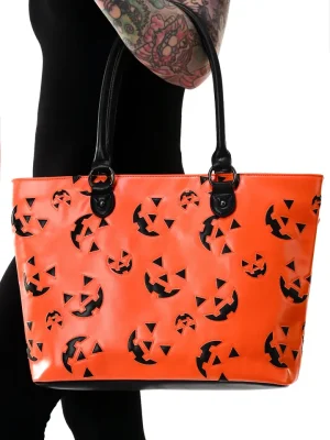 All Over Jack Face Tote - Orange/Black