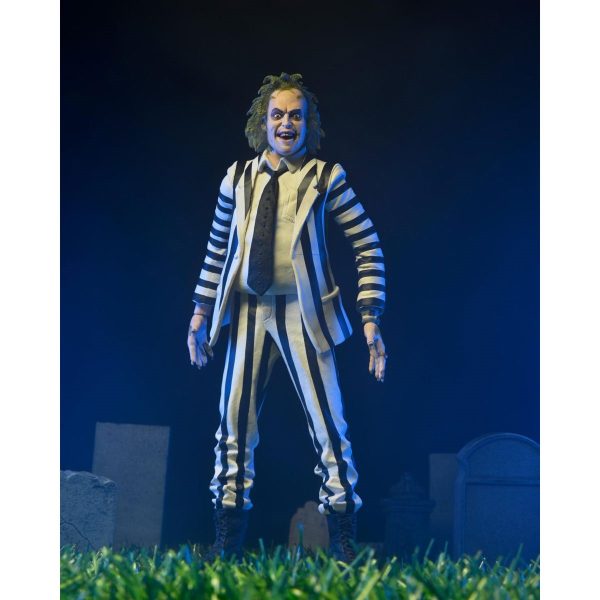 Beetlejuice (1988) Black and White Striped Suit 7-Inch Scale Action Figure - Image 7