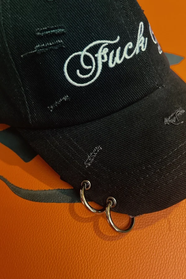 F*Ck Off Pierced Baseball Cap - Image 4