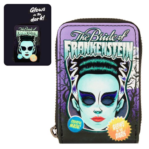 Universal Monsters Bride of Frankenstein Neon Mask Accordion Wallet - Image 5