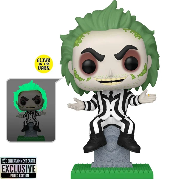 Beetlejuice on Tombstone Glow-in-the-Dark Funko Pop! Plus - Entertainment Earth Exclusive