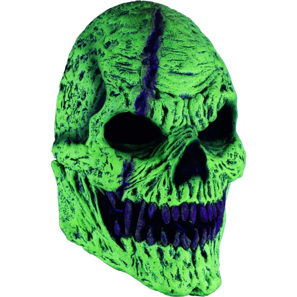 Skull Fangs Green Monster U.V. Glow Mask - Image 2