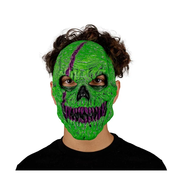 Skull Fangs Green Monster U.V. Glow Mask - Image 3