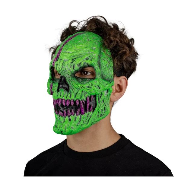 Skull Fangs Green Monster U.V. Glow Mask - Image 4