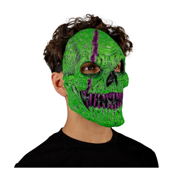 Skull Fangs Green Monster U.V. Glow Mask - Image 5