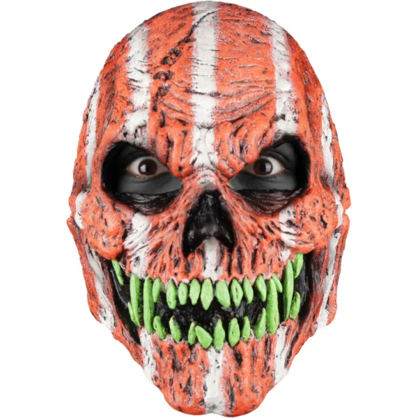 Skull Fangs Orange Monster U.V. Glow Mask