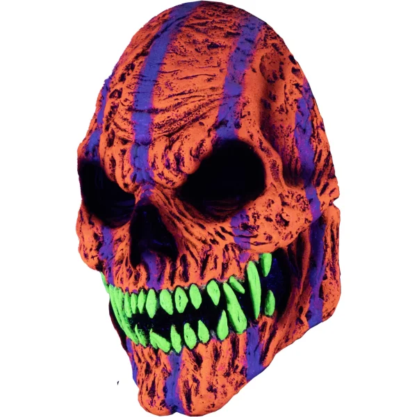 Skull Fangs Orange Monster U.V. Glow Mask - Image 2
